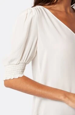 Joie Karemele Short Sleeve Silk Top -Joie Shop 20 3 2088H TP04194 PORCELAIN 6