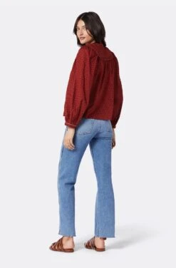 Joie Keena Long Sleeve Cotton Top -Joie Shop 22 2 008959 TP562 RUSSETBROWN KEENA 3