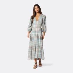 Joie Tobey Maxi Cotton Dress -Joie Shop 22 2 009041 DR02783C ADRIATICBLUEMULTI TOBEY DPA1