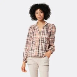 Joie Jindrah Long Sleeve Cotton Top -Joie Shop 22 2 009041 TP03809 ESPRESSOMULTI jindrah 2 DPA