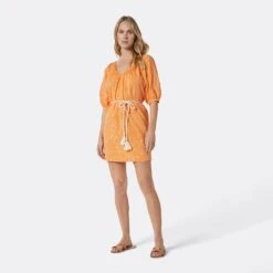 Joie Tillman Mini Cotton Dress -Joie Shop 22 2 009045 DR03388 MUSKMELONPORCELAIN TILLMAN DPA1