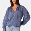 Joie Marquet Long Sleeve Cotton Top -Joie Shop 22 3 009125 TP05408 ESTATEBLUEPORCELAIN MARQUET 2