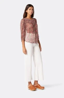 Joie Fanning Long Sleeve Silk Top -Joie Shop 22 3 009127 TP05179 PALEKHAKIMULTI FANNING 4