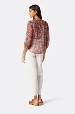 Joie Fanning Long Sleeve Silk Top -Joie Shop 22 3 009127 TP05179 PALEKHAKIMULTI FANNING 5