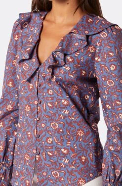 Joie Mazet Long Sleeve Cotton Top -Joie Shop 22 3 009179 TP05341 BIJOUBLUEMULTI MAZET 6