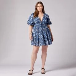 Joie Lucia Mini Cotton Dress -Joie Shop D0066XA9370 NVBM 1 DPA 98c42da1 c1c8 4603 811d 7e6c910c042a