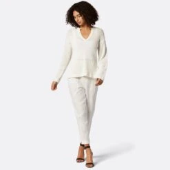 Joie Lyra V-Neck Crochet Cotton Sweater -Joie Shop K0066Y7373 PRCL 1 DPA