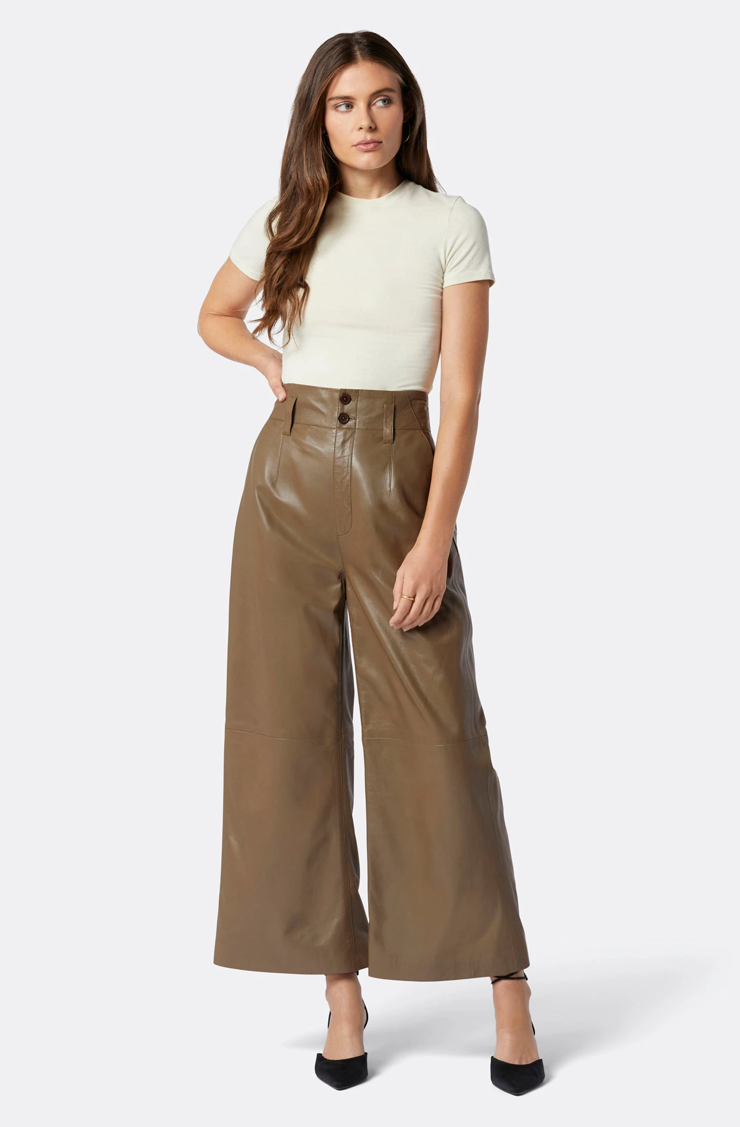 Joie Porter Wide Cropped Leather Pant 4 Joie Porter Wide Cropped Leather Pant - Image 2
