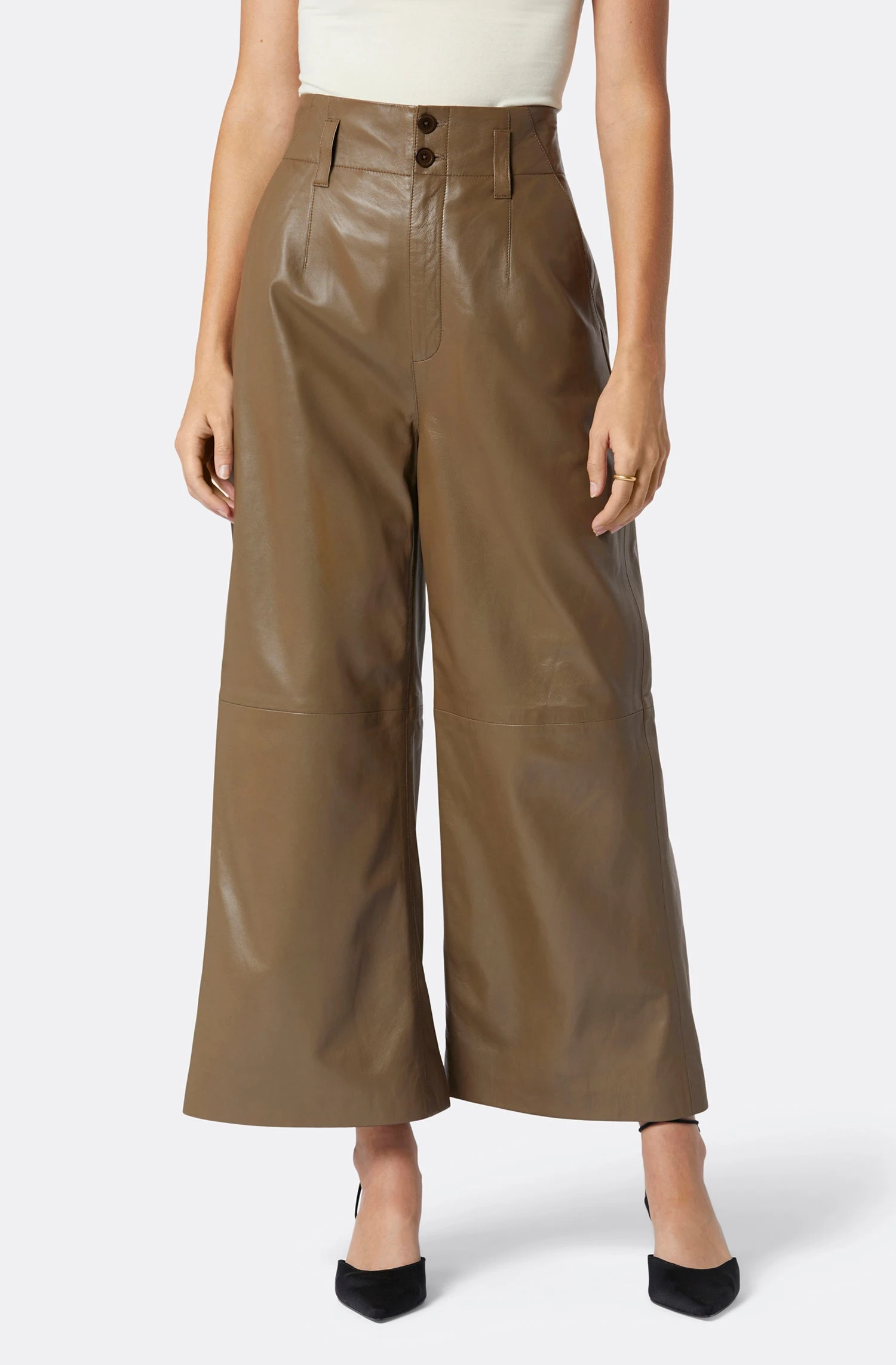 Joie Porter Wide Cropped Leather Pant 3 Joie Porter Wide Cropped Leather Pant