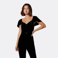 Joie Juniper Velvet Short Sleeve Top -Joie Shop T0008F07636 CAV 2 DAP