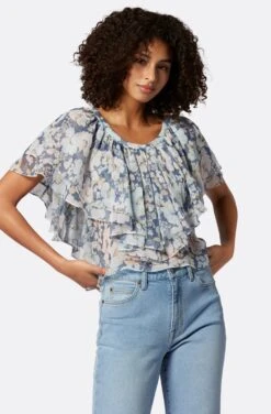 Joie Larisa Short Sleeve Silk Top