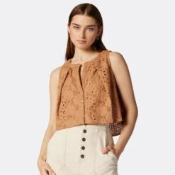 Joie Gemma Sleeveless Cotton Top -Joie Shop T0059F9327 INT 4 DPA