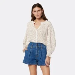 Joie Harlow Long Sleeve Cotton Top -Joie Shop T0060A9365 PRCM 2 DPA