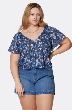Joie Katya Short Sleeve Cotton Top -Joie Shop T0064X9370 NVBM 2
