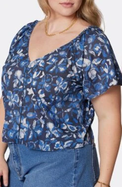 Joie Katya Short Sleeve Cotton Top -Joie Shop T0064X9370 NVBM 6