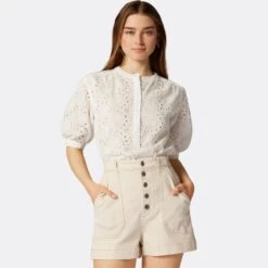 Joie Amilee Short Sleeve Cotton Top -Joie Shop T0086F9327 PRCL 4 DPA