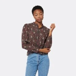 Joie Willow Long Sleeve Cotton Top -Joie Shop T0108A09305 CTTM 2 DPA