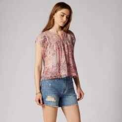 Joie Thana Short Sleeve Silk Top -Joie Shop T0113A0001 TGYM 2 DPA