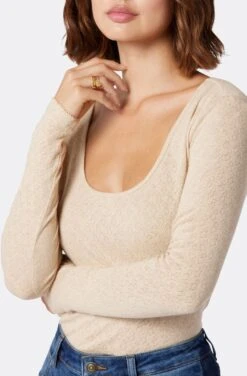 Joie Robbie Long Sleeve Cotton Top -Joie Shop T0118F09339 OAT 6