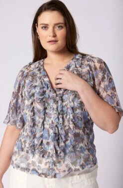 Joie Mikayla Short Sleeve Silk Top -Joie Shop T0139X0010 EMRM 4