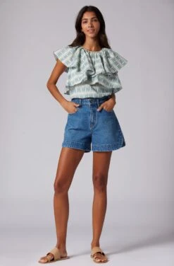 Joie Lennon Short Sleeve Cotton Top -Joie Shop T0182A0008 CDLM 1