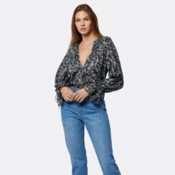 Joie Cecarina Long Sleeve Cotton Top -Joie Shop T5051A09314 NVBM 2 DPA