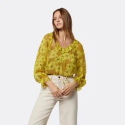 Joie Vernon Long Sleeve Silk Top -Joie Shop T5366A09315 OOIM 2 DPA