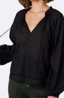 Joie Ogdine Long Sleeve Cotton Top -Joie Shop TP050558903 CAV 6