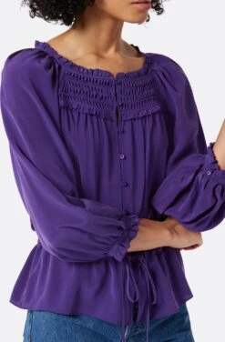 Joie Asseline Long Sleeve Silk Top -Joie Shop TP053557881 ACAI 6