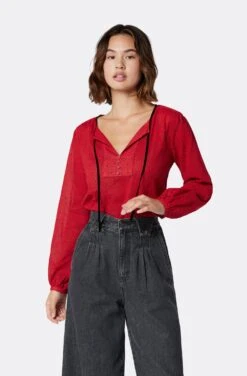 Joie Assouel Long Sleeve Cotton Top