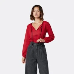 Joie Assouel Long Sleeve Cotton Top -Joie Shop TP053639134 TPLP 2 DPA