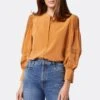Joie Ivry Long Sleeve Silk Top -Joie Shop TP053697881 BRSG 2